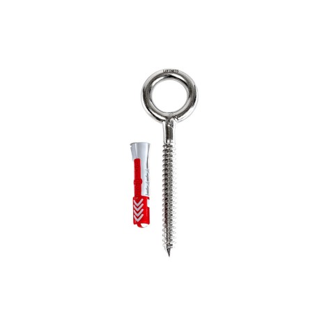 8x80 mm A4 stainless steel eye screw with wall plug